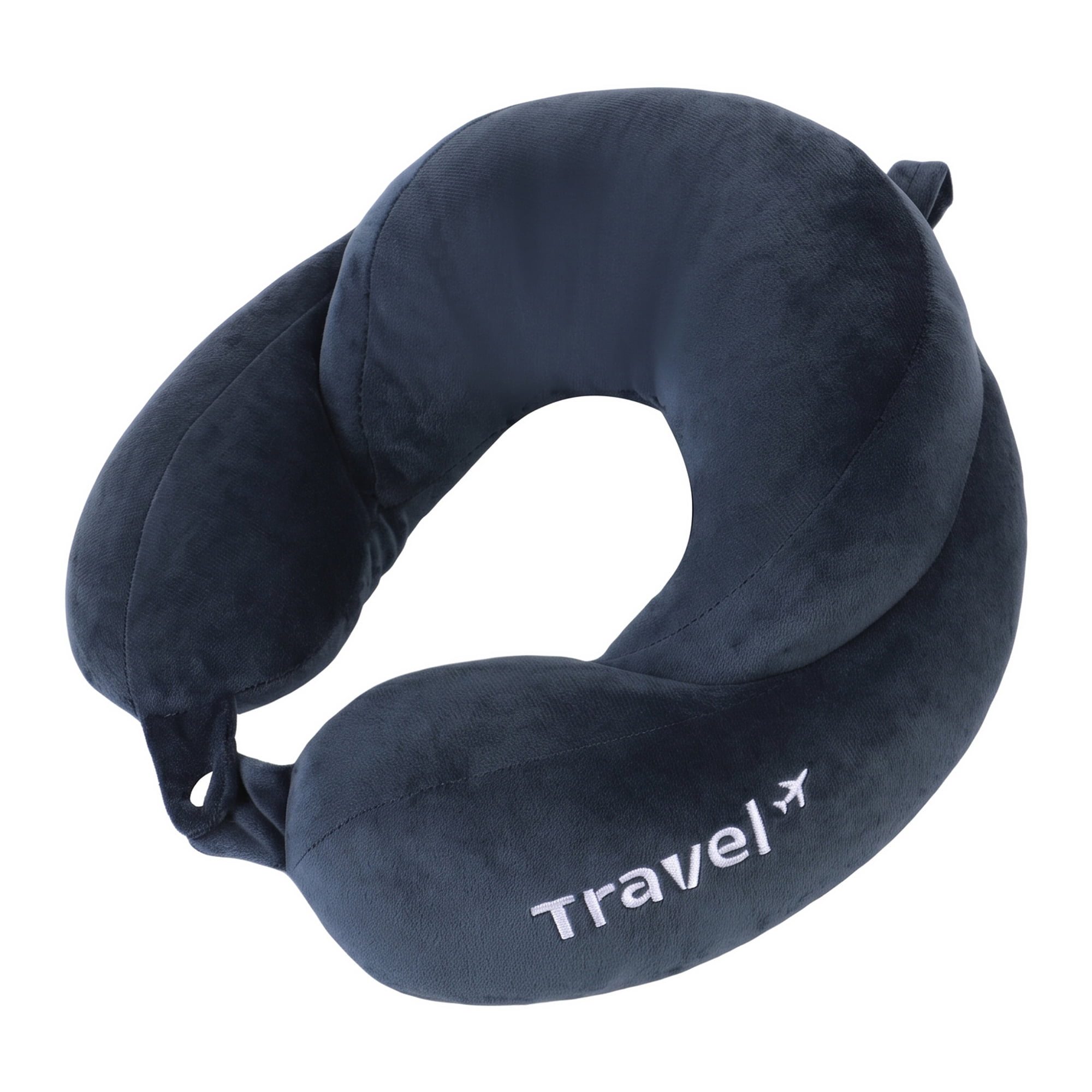 Unique Bargains PP Cotton Travel U Shape Neck Pillow for Airplane Navy Blue 11"x11"