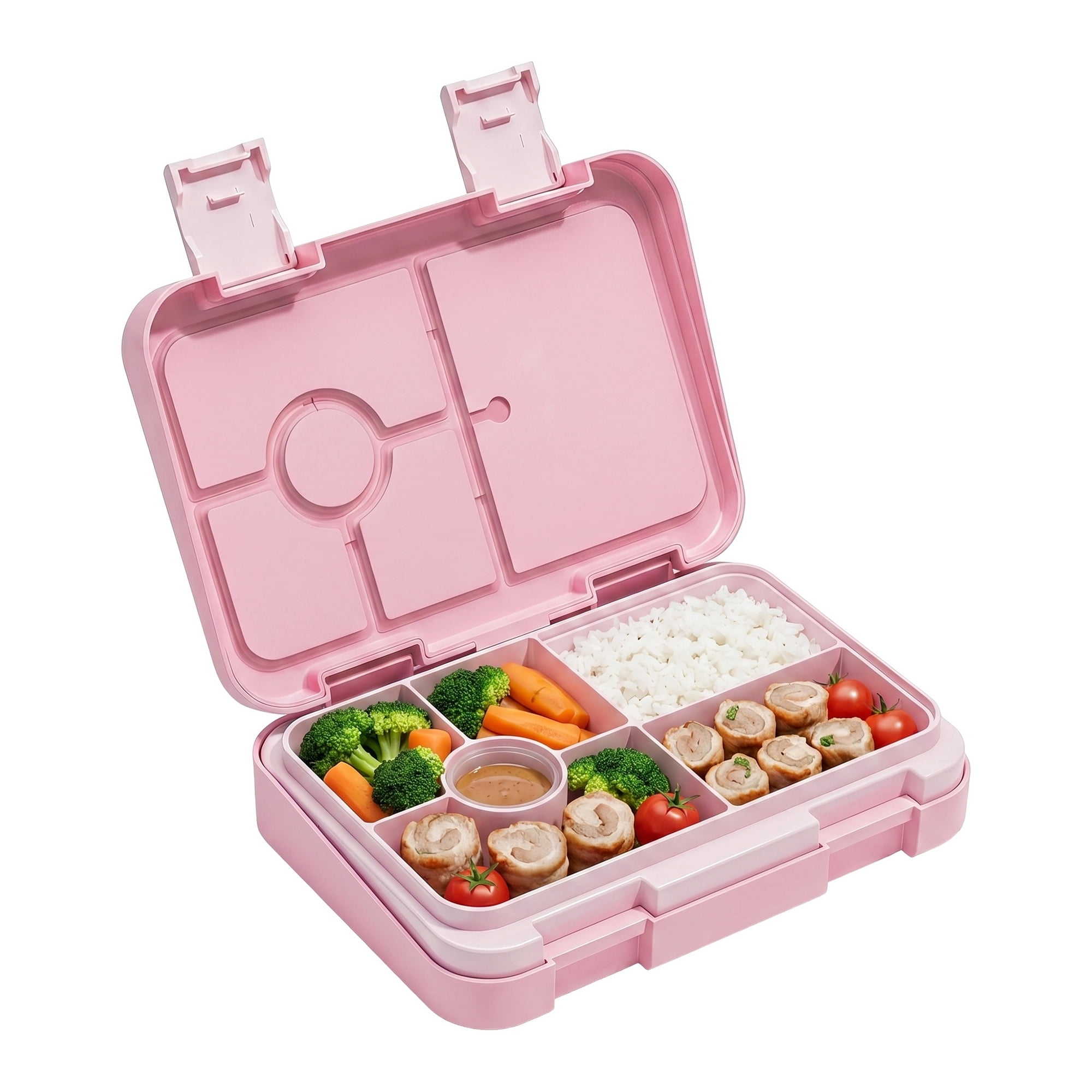 Unique Bargains PP Material Heat Resistant Meal Lunch Bento Box Pink