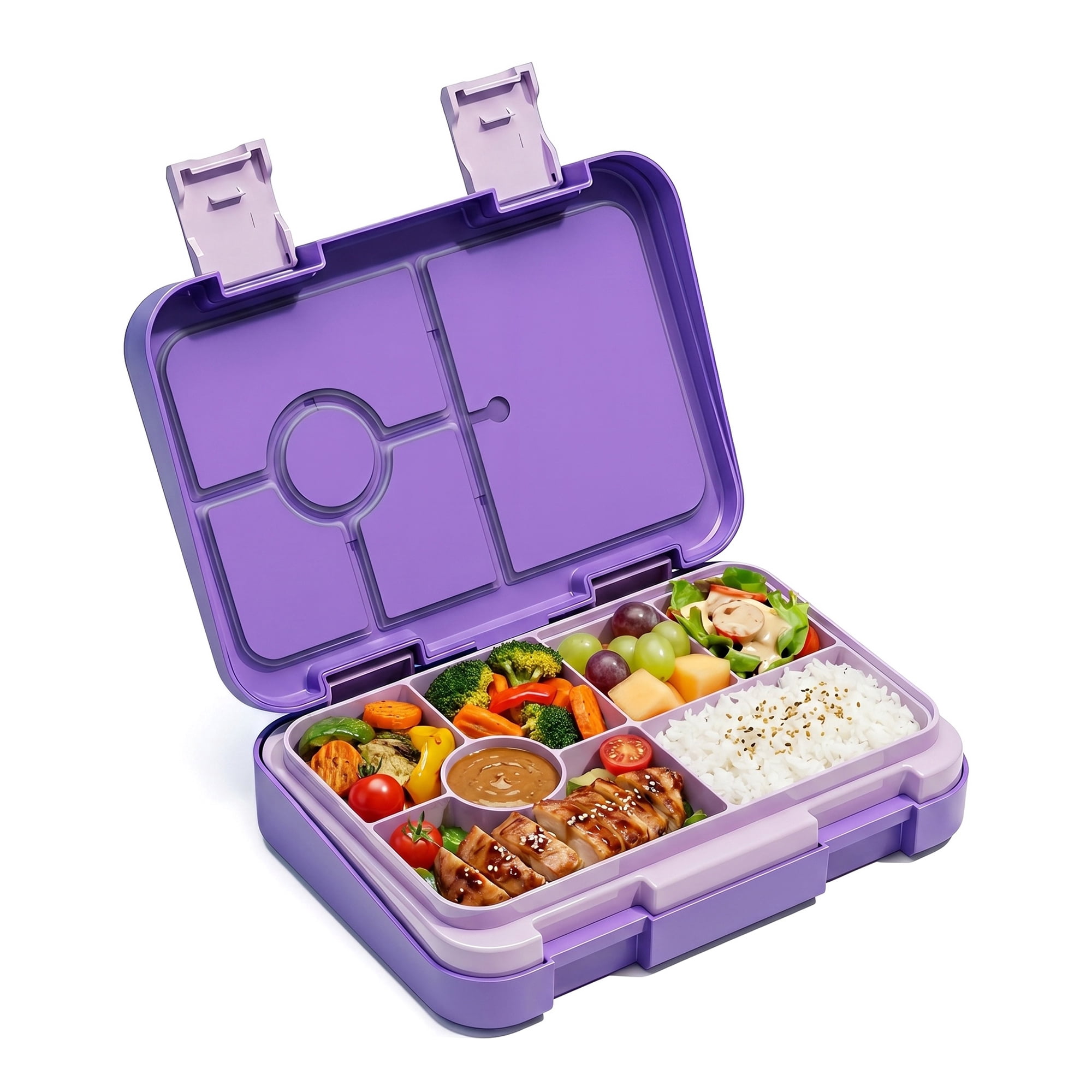 Unique Bargains PP Material Heat Resistant Meal Lunch Bento Box Purple