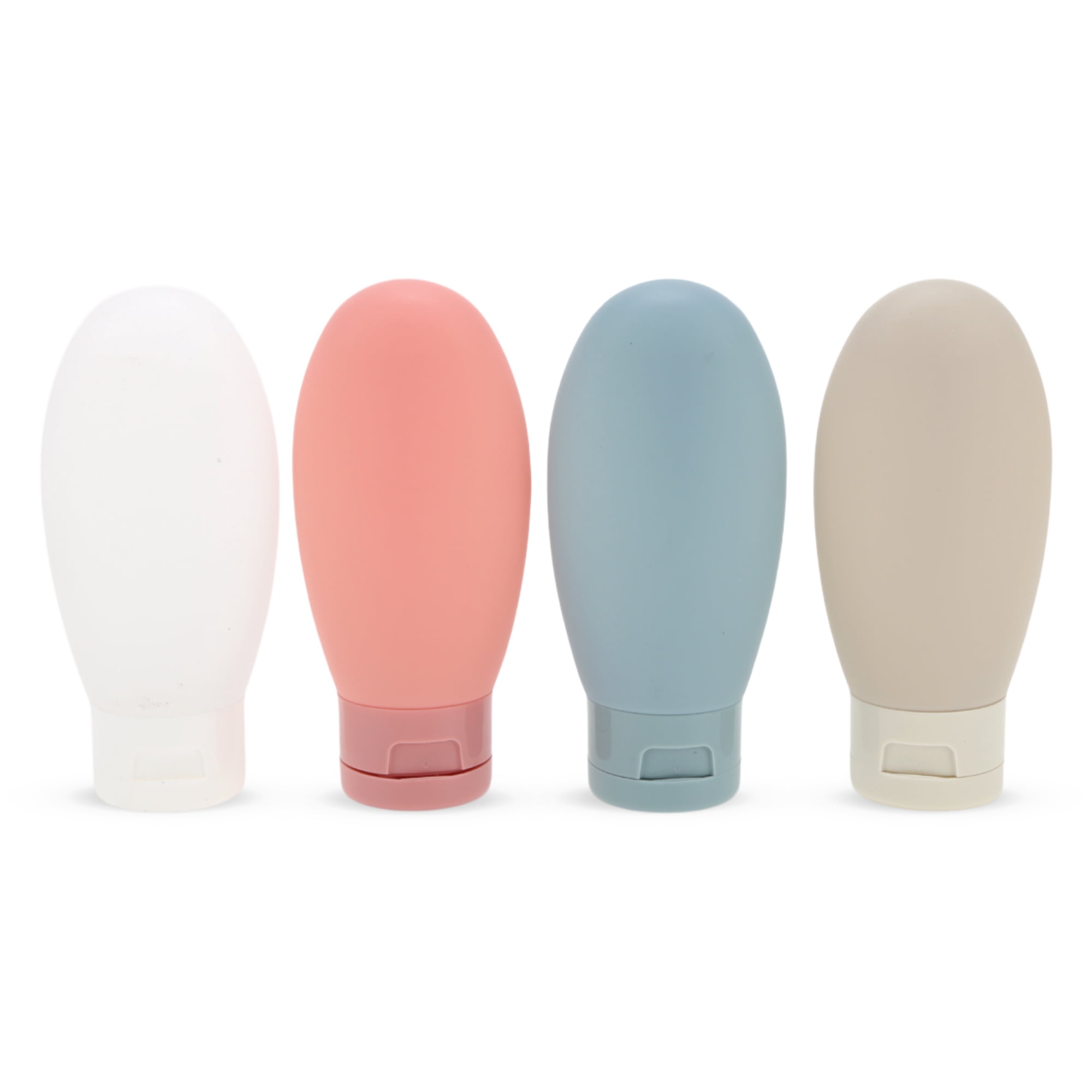 Unique Bargains PP Travel Container Set 2.12oz 4 Pcs Blue, Beige, Transparent White, Pink