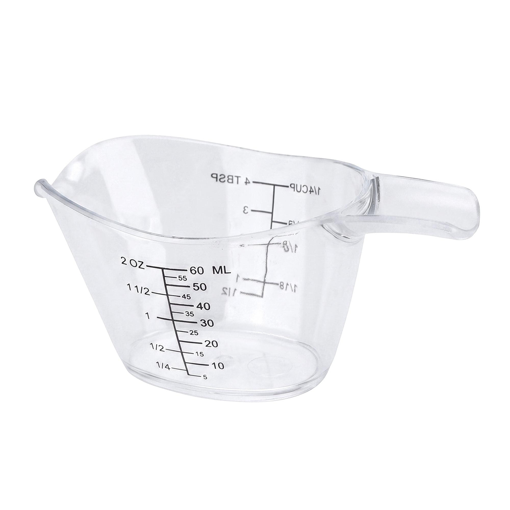 Unique Bargains PS Material Measuring Cup for Kitchen Tasks Clear 60ml 2Pcs