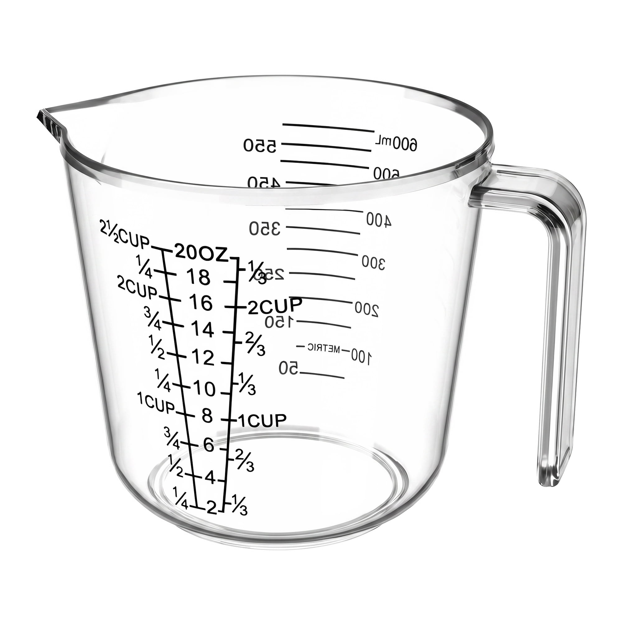 Unique Bargains PS Material Measuring Cup for Measuring Oil Water Milk Clear 600ml