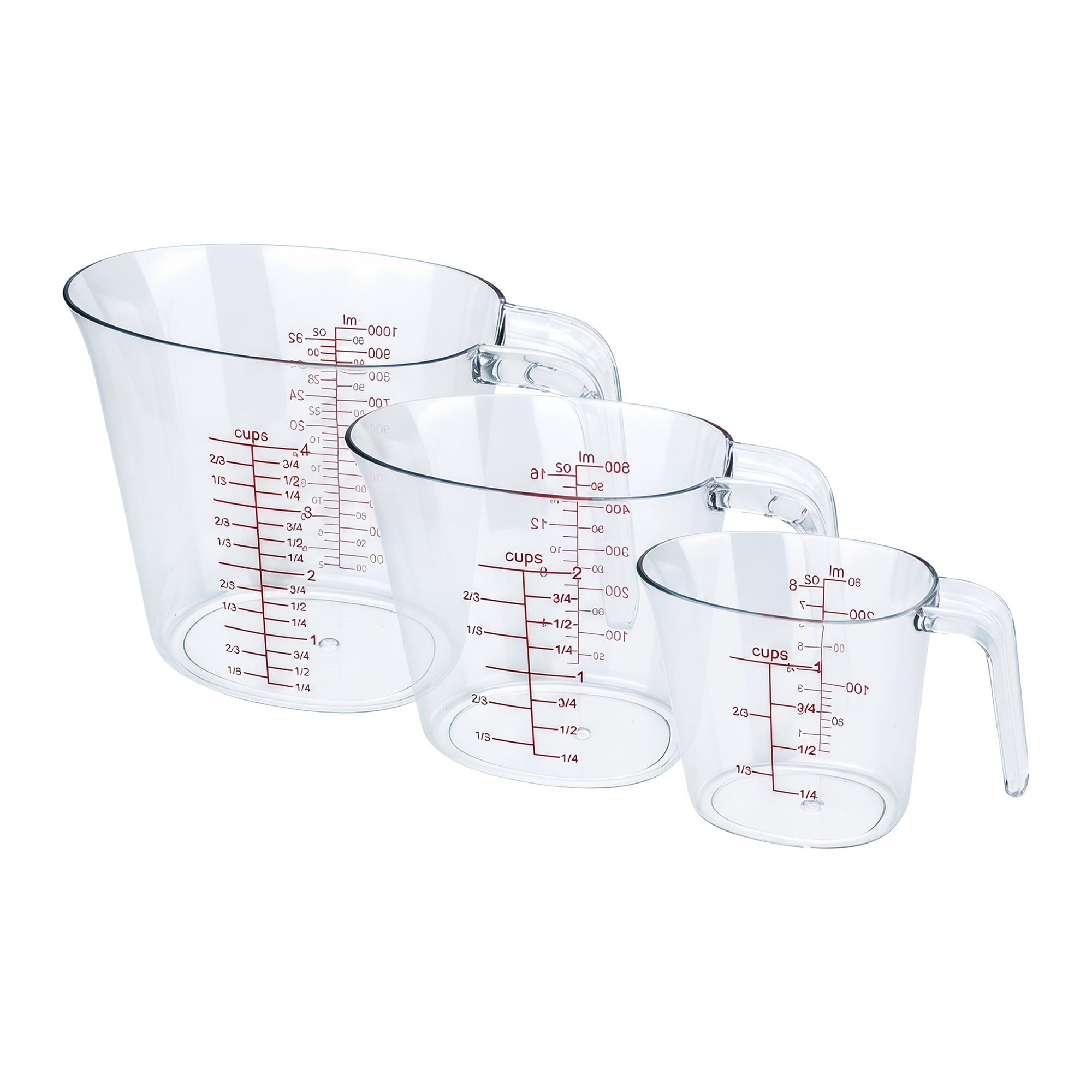 Unique Bargains PS Material Measuring Cup for Measuring and Pouring Clear 3Pcs