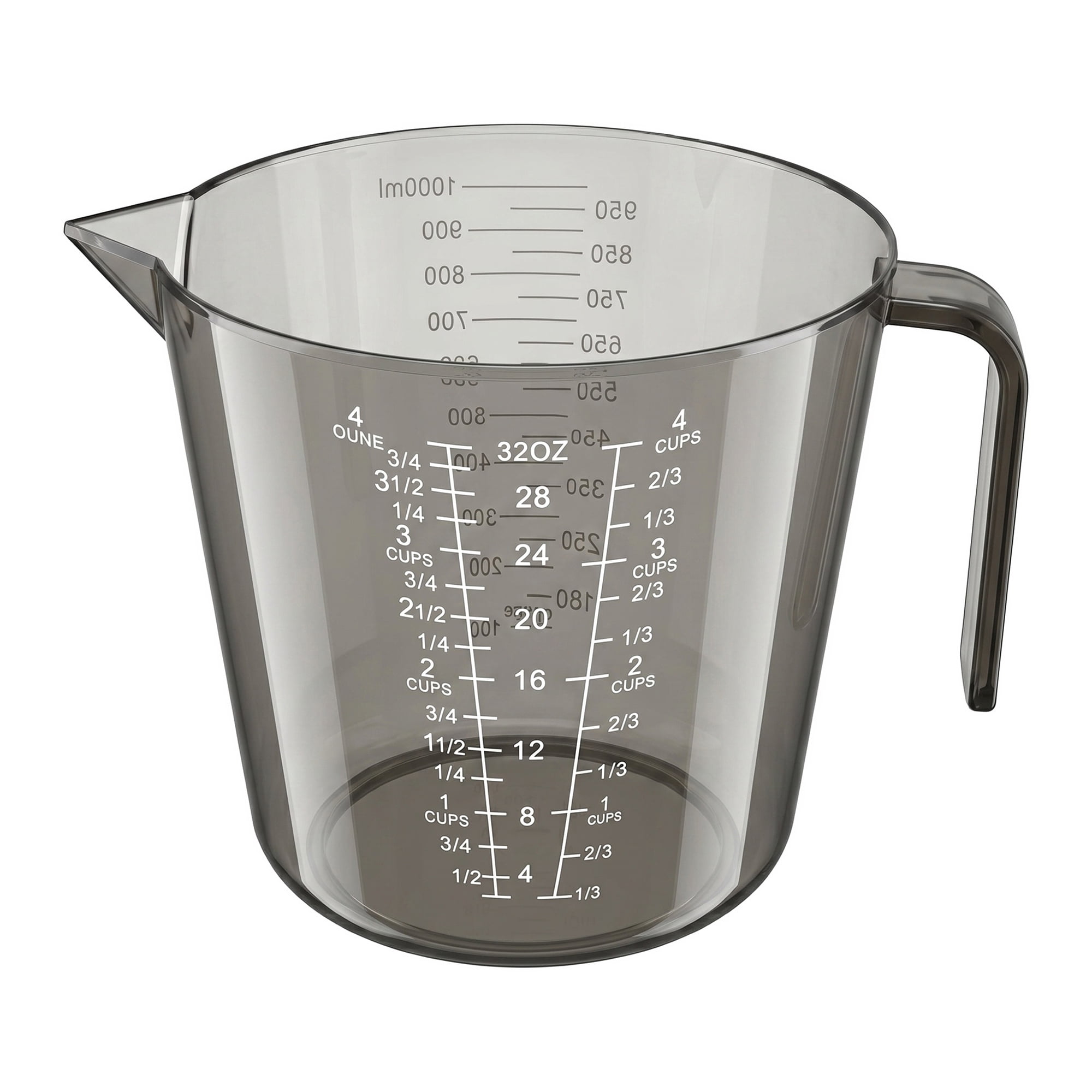 Unique Bargains PS Material Measuring Cup with Clear Marks for Measurement Gray 1000ml