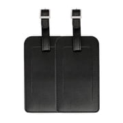 Uxcell Travel Luggage Tag PU Leather Suitcase Baggage Bag Name Address ID Label Set of 2 Black