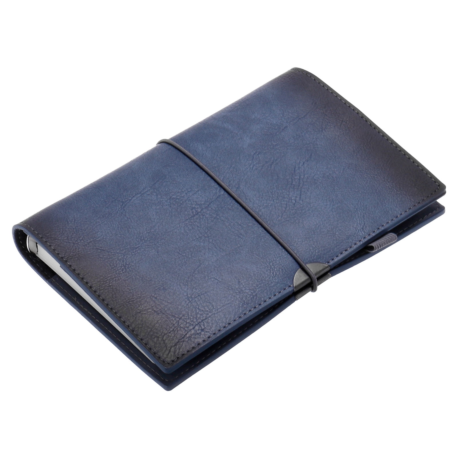 Unique Bargains PU Leather Binder Journal, Refillable Personal Planner Organizer Blue