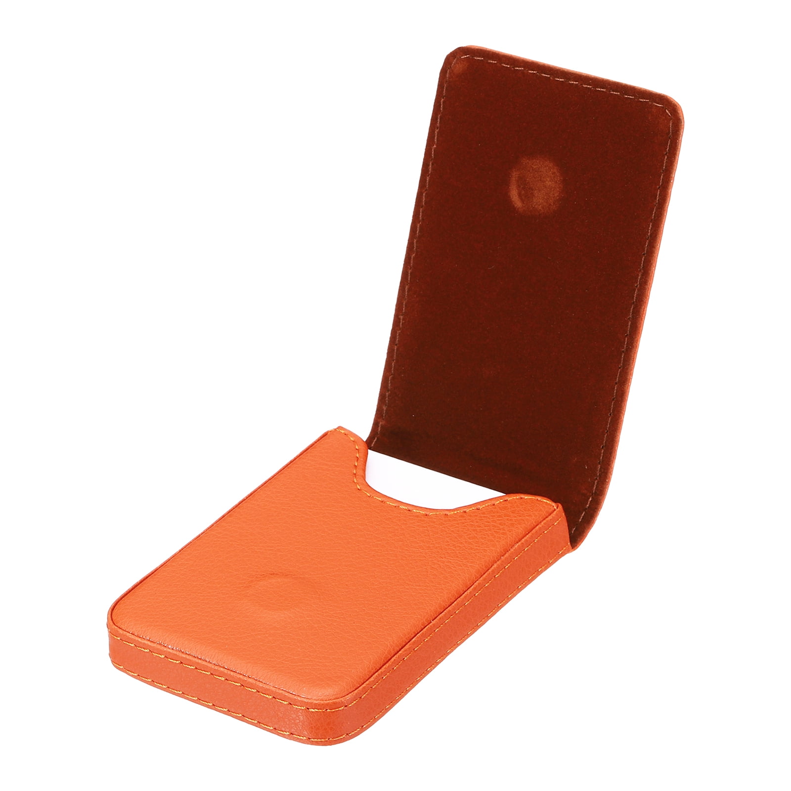 Unique Bargains PU Leather Business Card Holder Wallet with Magnetic Closure Orange