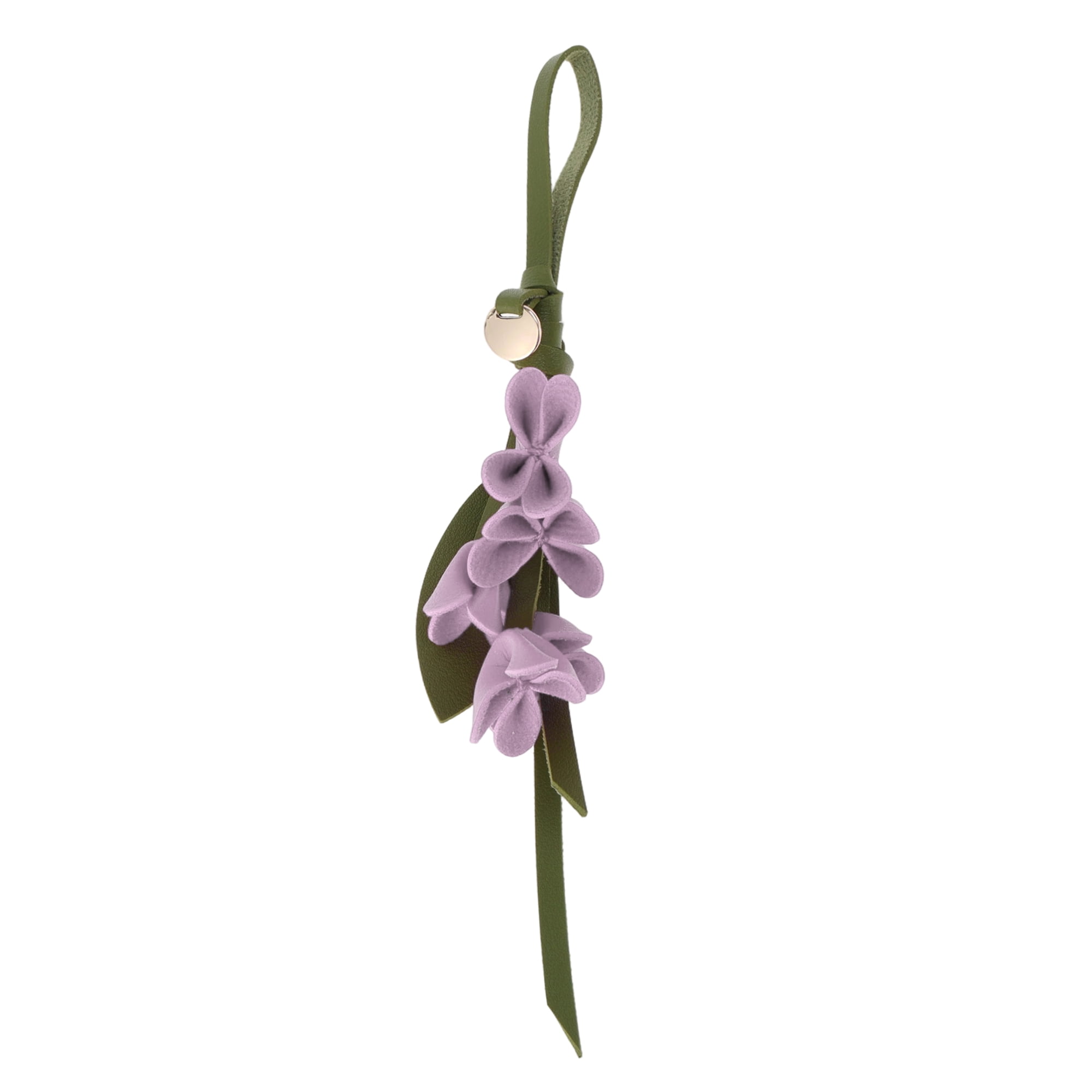 Unique Bargains PU Leather Flower Handbag Charm 1 Piece for Bags Purple