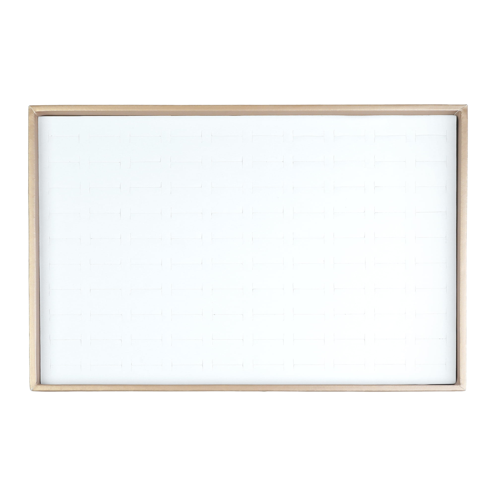 Unique Bargains PU Leather Jewelry Organizer Trays Boxes with Removable Divider White