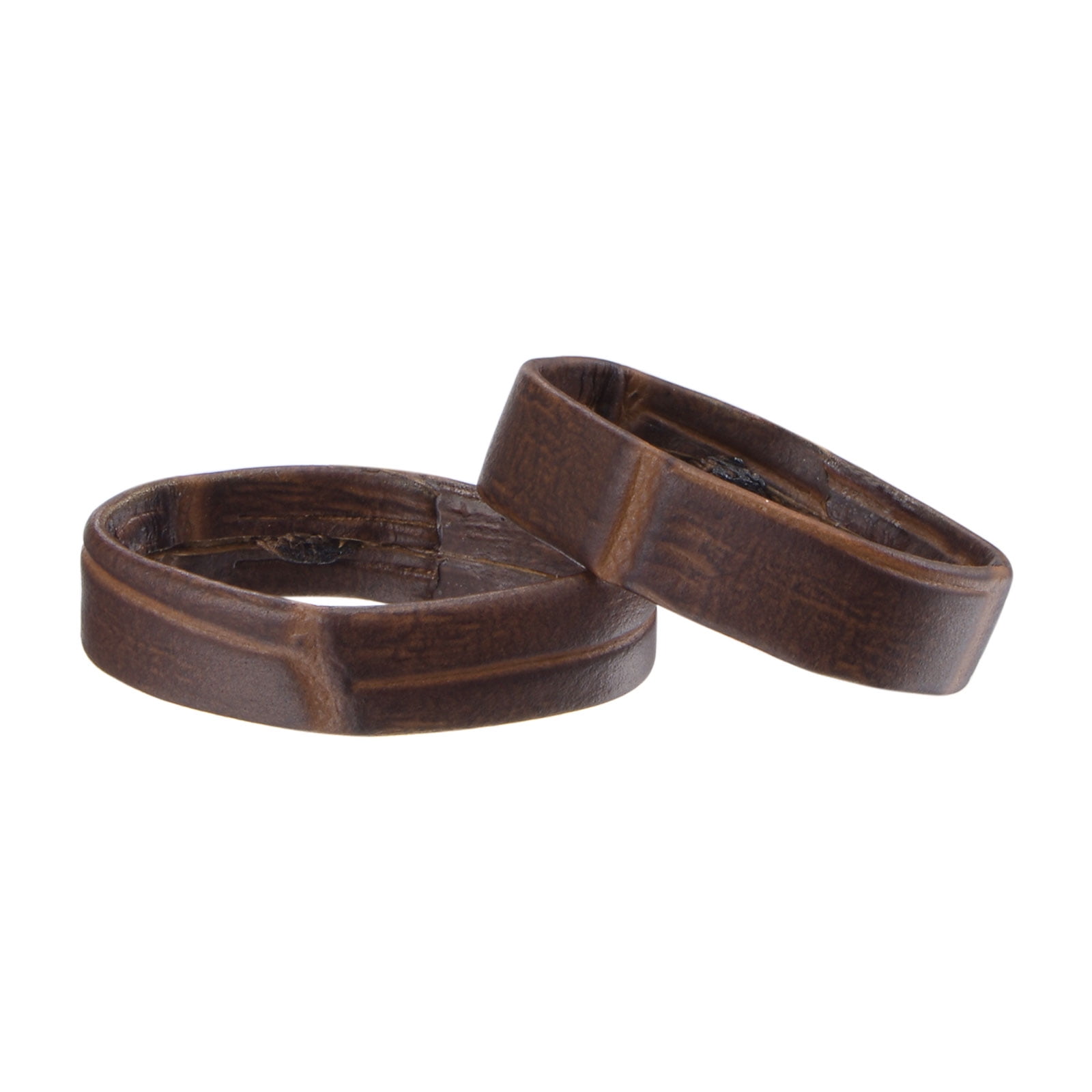 Unique Bargains PU Leather Loops Retaining Ring Keeper Dark Brown