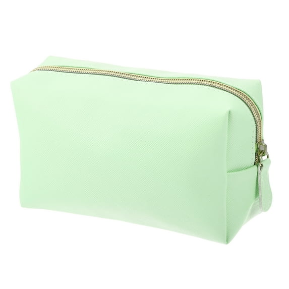 Unique Bargains PU Leather Makeup Bag Large Makeup Bag Make Up Brush Organizer Bag Toiletry Bag for Women M Size Green