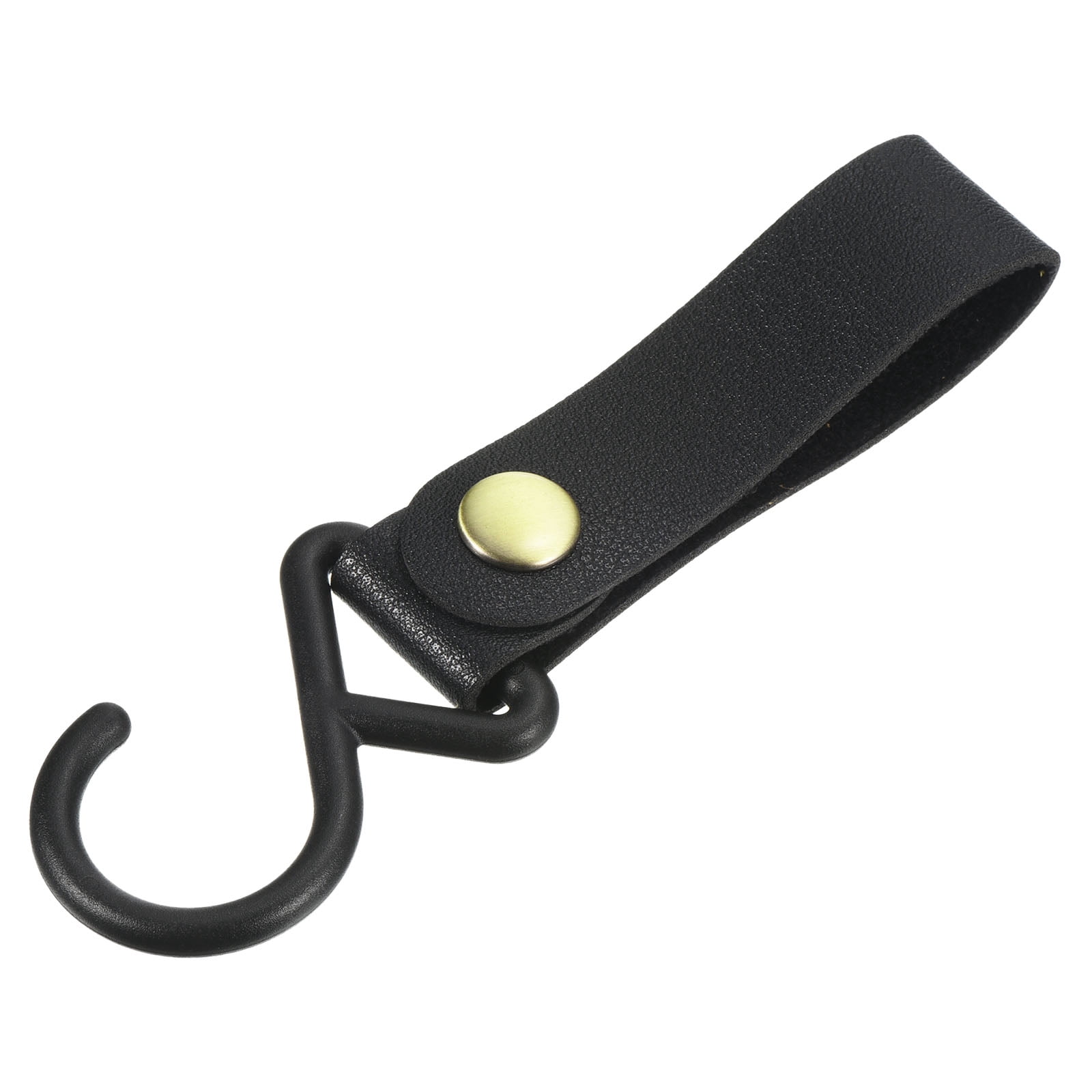 Unique Bargains PU Leather S Shelf Hooks Camping Hook Hanger Plastic Outdoor Black