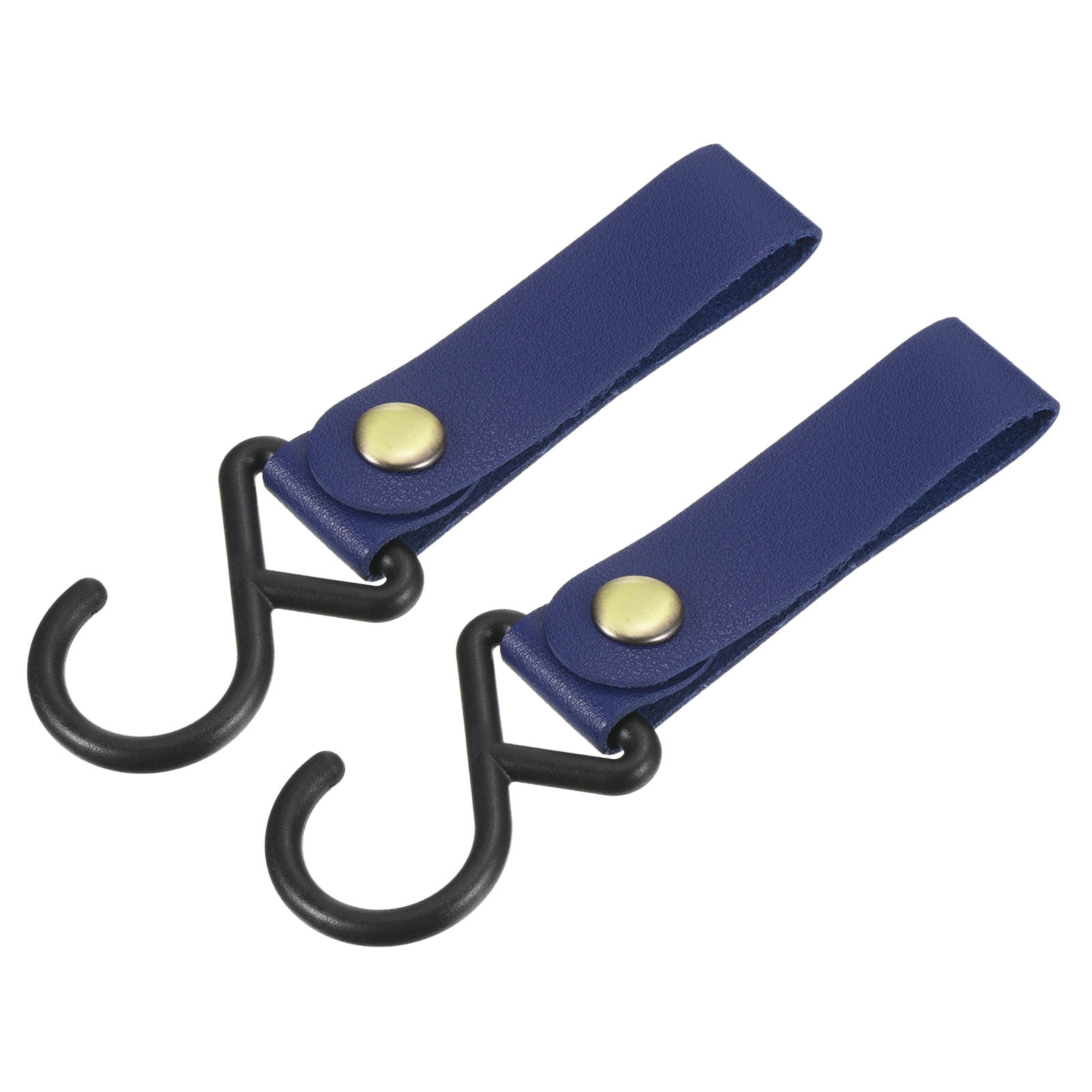 Unique Bargains PU Leather S Shelf Hooks Camping Hook Hanger Plastic Outdoor Blue