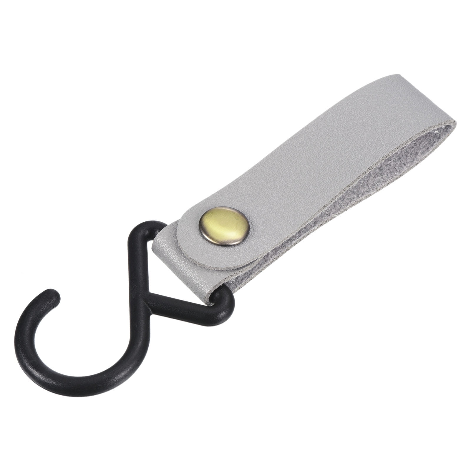 Unique Bargains PU Leather S Shelf Hooks Camping Hook Hanger Plastic Outdoor Grey