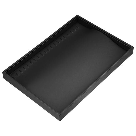 Unique Bargains PU Leather Stackable Jewelry Tray Necklace Tray Drawer Organize Tray for Necklace Showcase Black