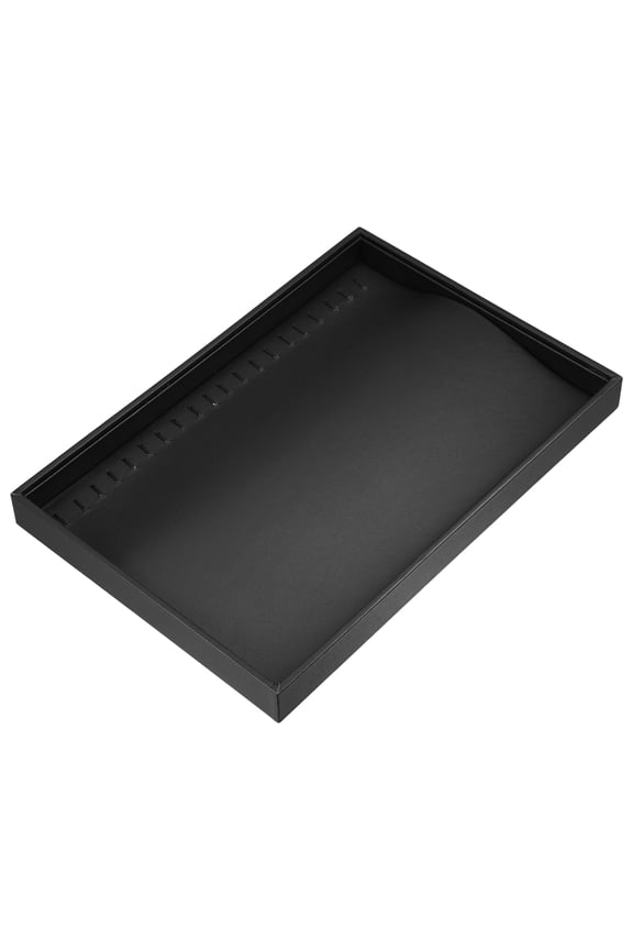 PU Leather Stackable Jewelry Tray Necklace Tray Drawer Organize Tray for Necklace Showcase Black
