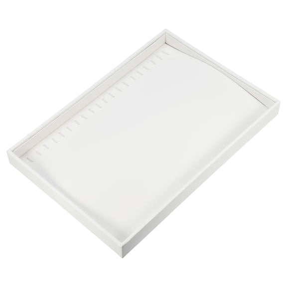 Unique Bargains PU Leather Stackable Jewelry Tray Necklace Tray Drawer Organize Tray for Necklace Showcase White