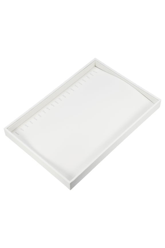 PU Leather Stackable Jewelry Tray Necklace Tray Drawer Organize Tray for Necklace Showcase White