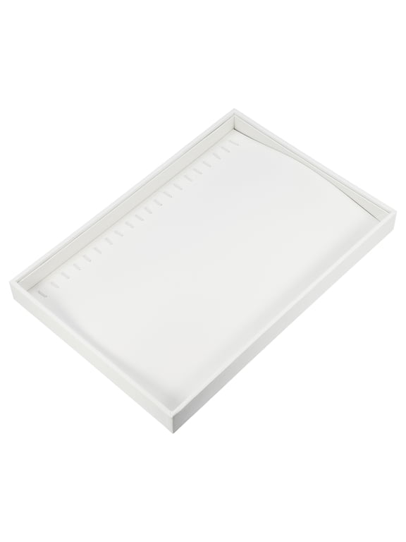 PU Leather Stackable Jewelry Tray Necklace Tray Drawer Organize Tray for Necklace Showcase White