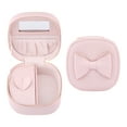 thumbnail image 1 of Unique Bargains PU Leather Travel Jewelry Box with Mirror Pink, 1 of 7