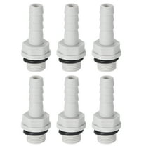 Unique Bargains Barb Hose Fittings Connector Adapter 10mm or 25/64" Barbed x 3/8" G Male 6Pcs 15/64" x G1/8