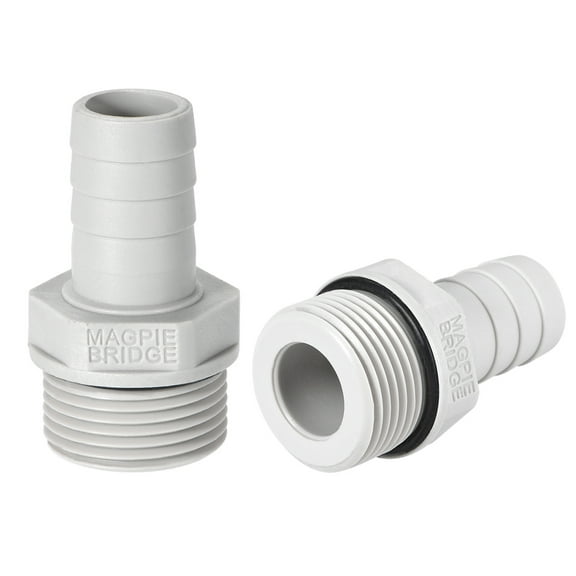 Unique Bargains Barb Hose Fittings Connector Adapter 6mm or 15/64" Barbed x 1/8" G Male Pipe 2Pcs 5/8" x G3/4