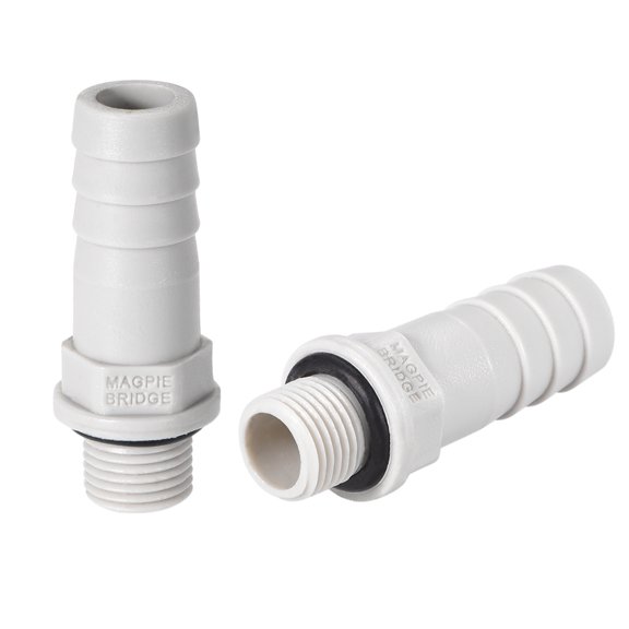 Unique Bargains Barb Hose Fittings Connector Adapter 6mm or 15/64" Barbed x 1/8" G Male Pipe 2Pcs 25/64" x 1/8NPT