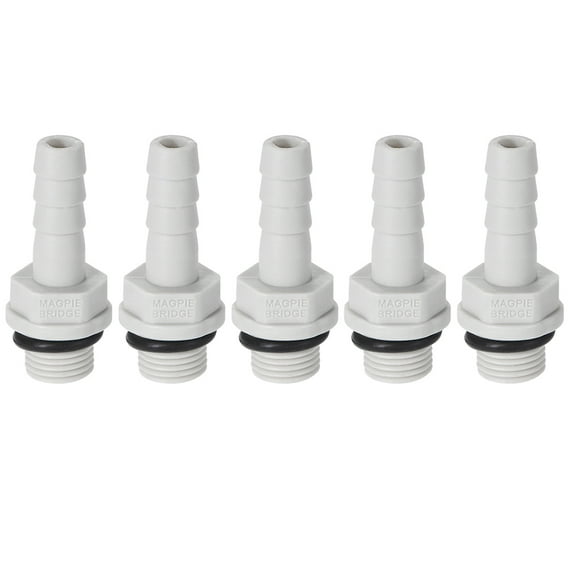 Unique Bargains Barb Hose Fittings Connector Adapter 6mm or 15/64" Barbed x 1/8" G Male Pipe 5Pcs, 15/64" x G1/8