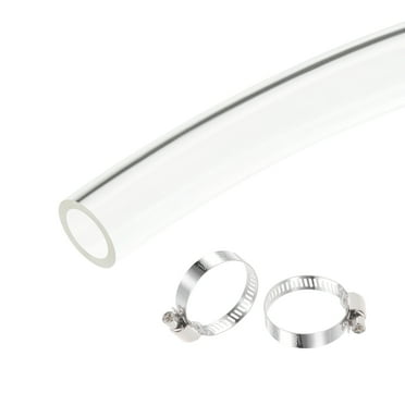 Unique Bargains PVC Clear Vinyl Tubing 19mm(3/4") ID 24mm(15/16") OD 3.3ft Plastic Pipe Air Water Hose with Clamps