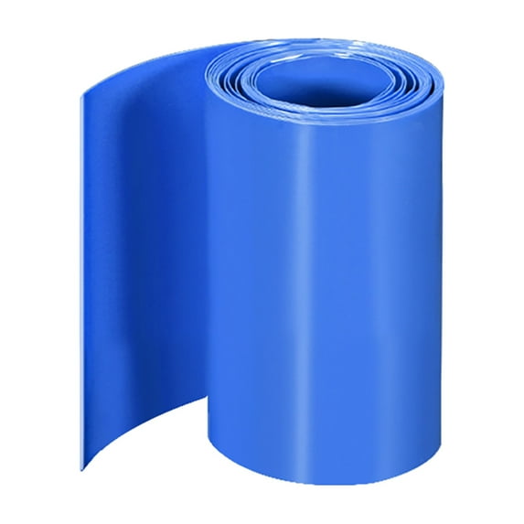 Unique Bargains Heat Shrink Tubes 70mm Flat Width Wrap for Three 18650 2 Meter Blue