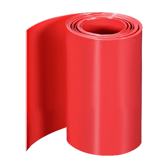 Unique Bargains Heat Shrink Tubes 70mm Flat Width Wrap for Three 18650 5 Meter Red