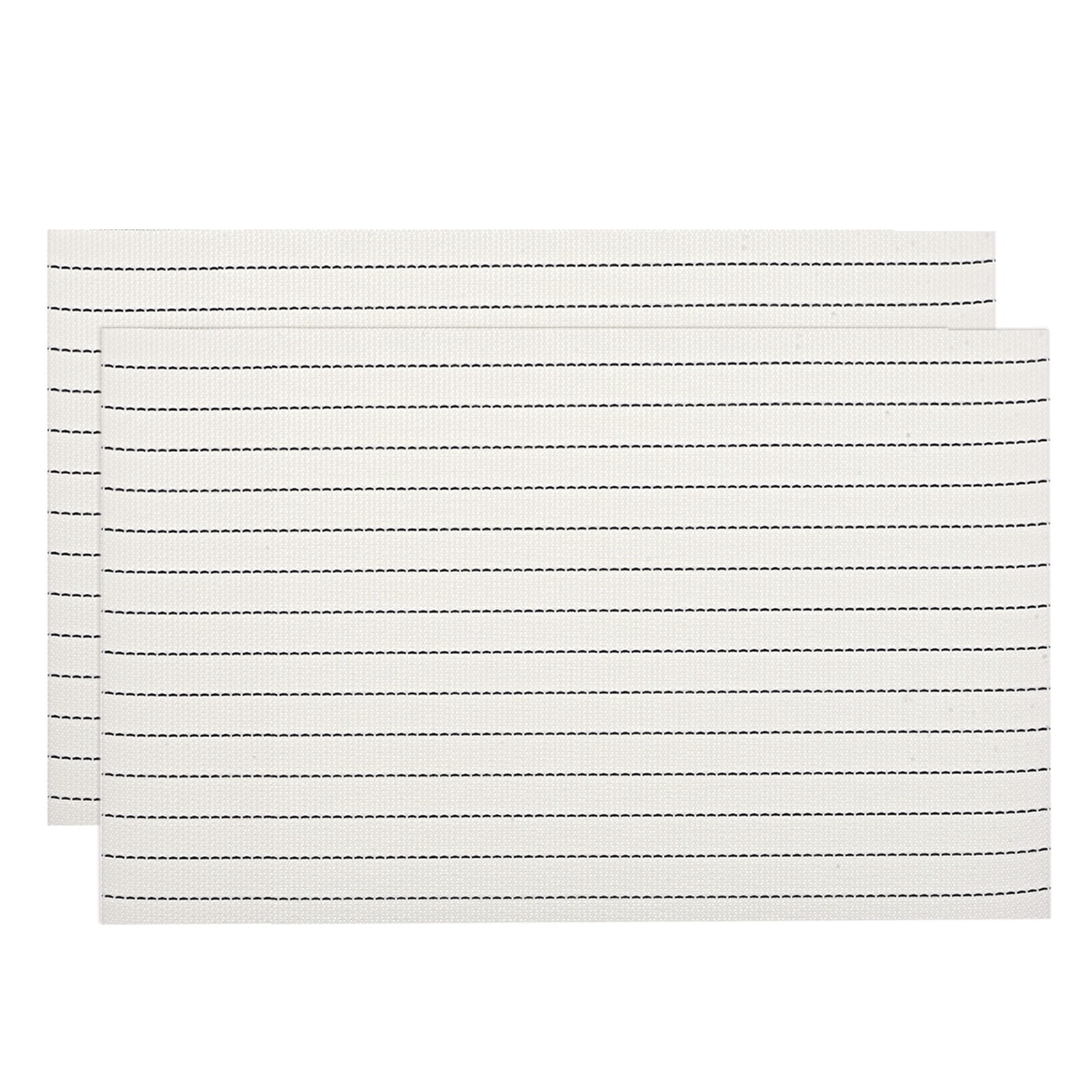 Unique Bargains PVC Washable Woven Place Mats for Dining Tables White 450x300mm 2 Pcs