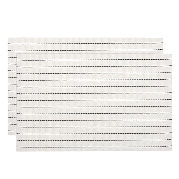 Unique Bargains PVC Washable Woven Place Mats for Dining Tables White 450x300mm 2 Pcs