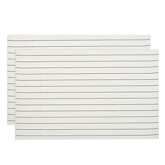 Unique Bargains PVC Washable Woven Place Mats for Dining Tables White 450x300mm 2 Pcs