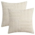 thumbnail image 1 of Unique Bargains Pack of 2 Corduroy Decorative Throw Pillow Covers Beige 18" x 18", 1 of 6