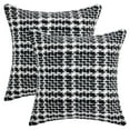 thumbnail image 1 of Unique Bargains Pack of 2 Decorative Throw Pillow Covers 18" x 18" Black, 1 of 6