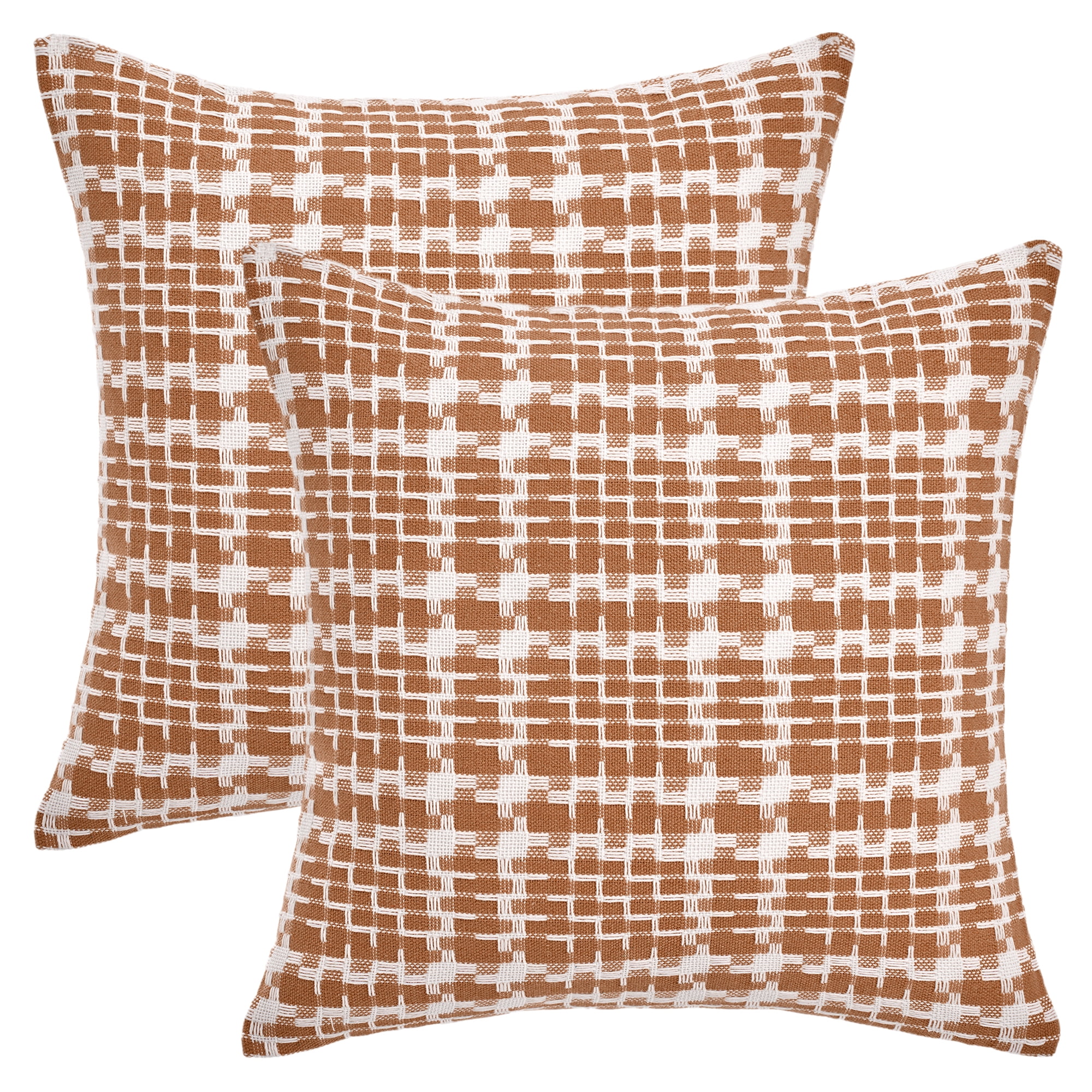 Unique Bargains Pack of 2 Decorative Throw Pillow Covers 18" x 18" Brown