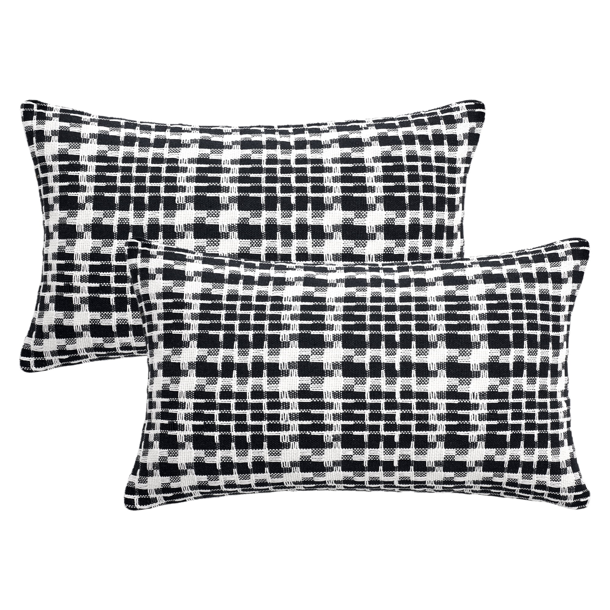 Unique Bargains Pack of 2 Decorative Throw Pillow Covers 20" x 12" Black
