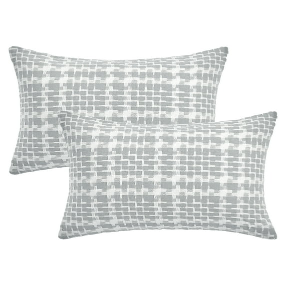 Unique Bargains Pack of 2 Decorative Throw Pillow Covers 20" x 12" Grey