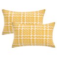 thumbnail image 1 of Unique Bargains Pack of 2 Decorative Throw Pillow Covers 20" x 12" Yellow, 1 of 6