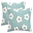 thumbnail image 1 of Unique Bargains Pack of 2 Floral Decorative Throw Pillow Covers for Home 18" x 18" Blue, 1 of 7
