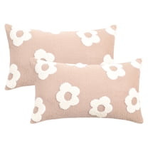 Unique Bargains Pack of 2 Floral Decorative Throw Pillow Covers for Home 20" x 12" Pink
