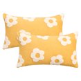 thumbnail image 1 of Unique Bargains Pack of 2 Floral Decorative Throw Pillow Covers for Home 20" x 12" Yellow, 1 of 7