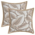 thumbnail image 1 of Unique Bargains Pack of 2 Leaf Pattern Chenille Throw Pillow Covers Light Brown, 1 of 6