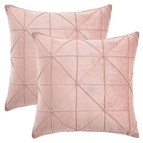 Unique Bargains Pack of 2 Luxury 3D Diamond Velvet Throw Pillow Covers Pink