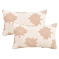 thumbnail image 1 of Unique Bargains Pack of 2 Maple Leaf Jacquard Throw Pillow Covers 20"x12" Pink, 1 of 7