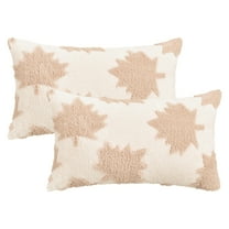 Unique Bargains Pack of 2 Maple Leaf Jacquard Throw Pillow Covers 20"x12" Pink
