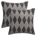 thumbnail image 1 of Unique Bargains Pack of 2 Plush Throw Pillow Covers with Diamond Pattern Dark Grey, 1 of 6