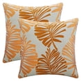 thumbnail image 1 of Unique Bargains Pack of 2 Soft Palm Leaf Pattern Cushion Case Orange 18" x 18", 1 of 6