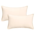 thumbnail image 1 of Unique Bargains Pack of 2 Soft Solid Throw Pillow Covers Cases for Couch 20" x 12" Beige, 1 of 7
